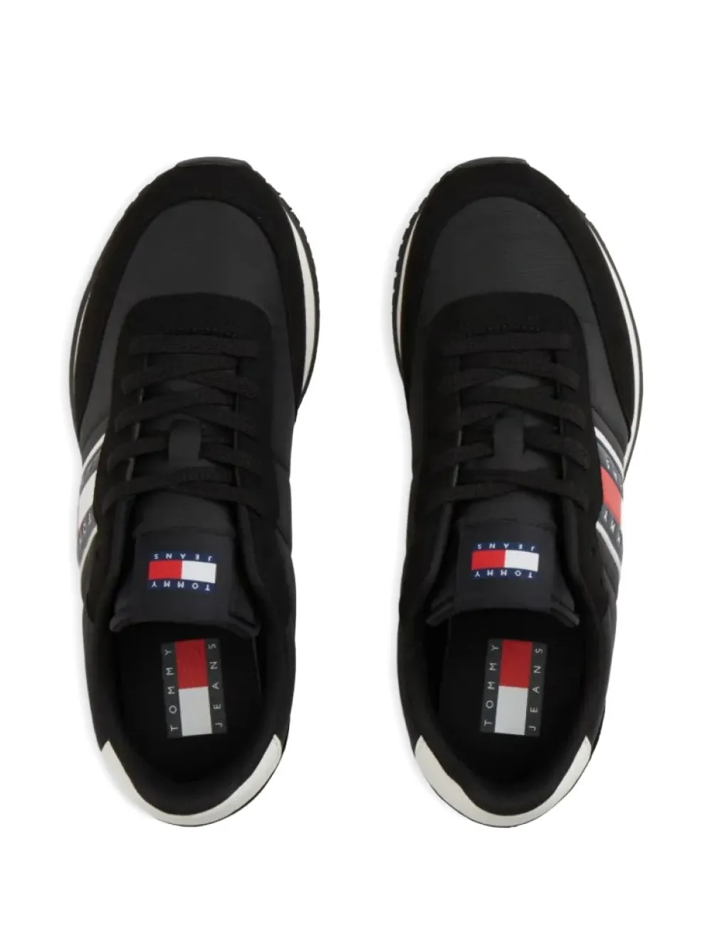 Tommy Hilfiger panelled logo-patch sneakers Zwart