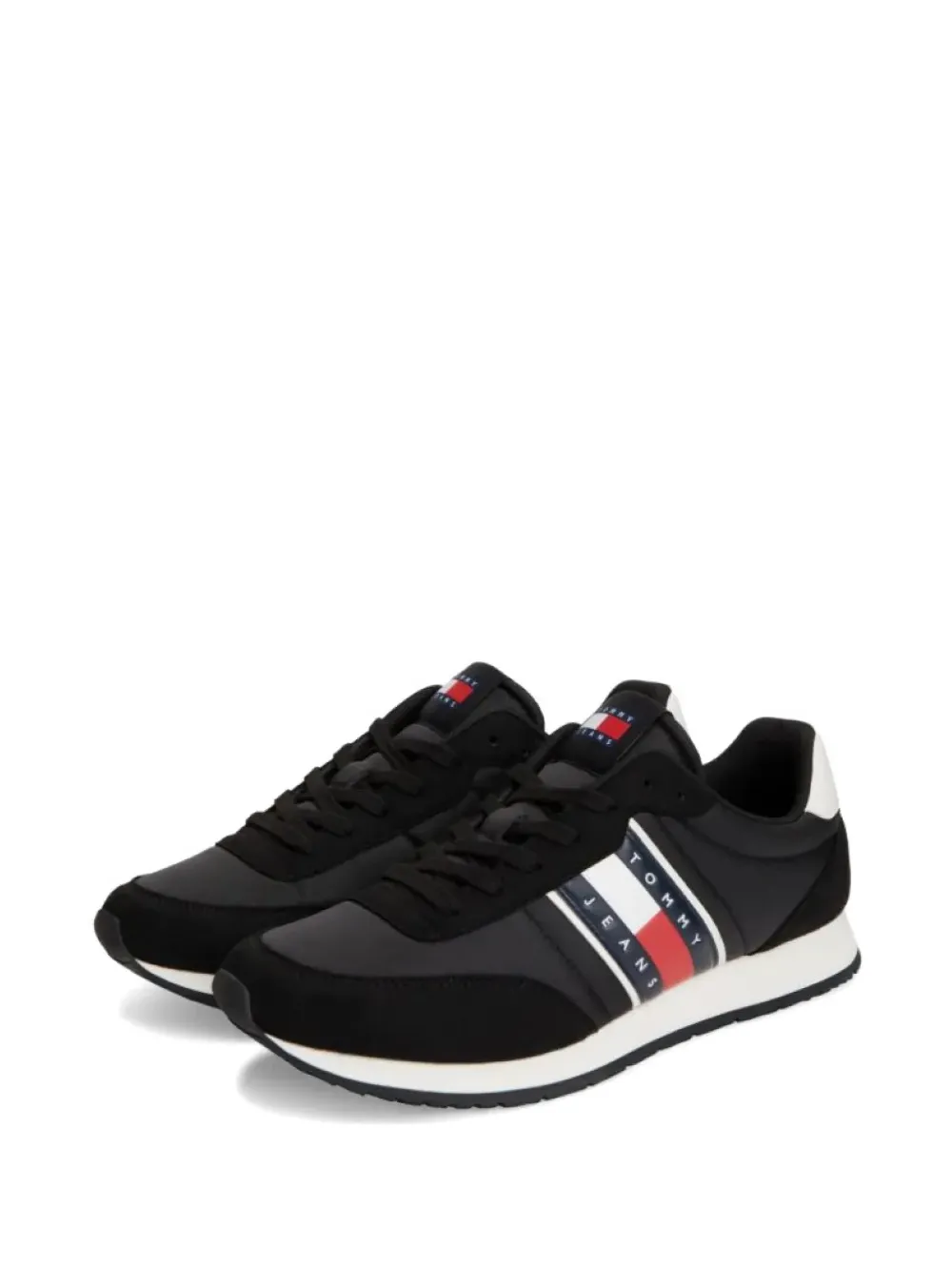 Tommy Hilfiger panelled logo-patch sneakers Zwart