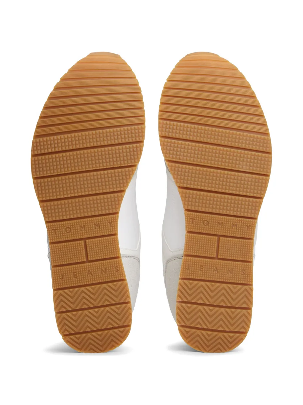Tommy Hilfiger suede-panelled mesh-detail sneakers Wit