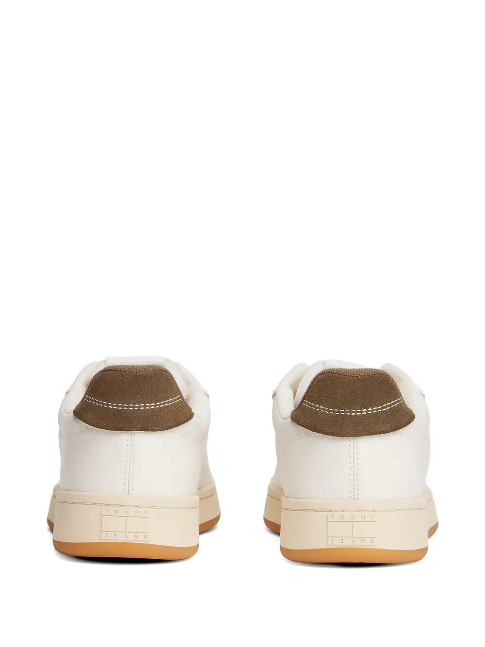 Tommy Jeans logo-patch lace-up fastening sneakers Beige