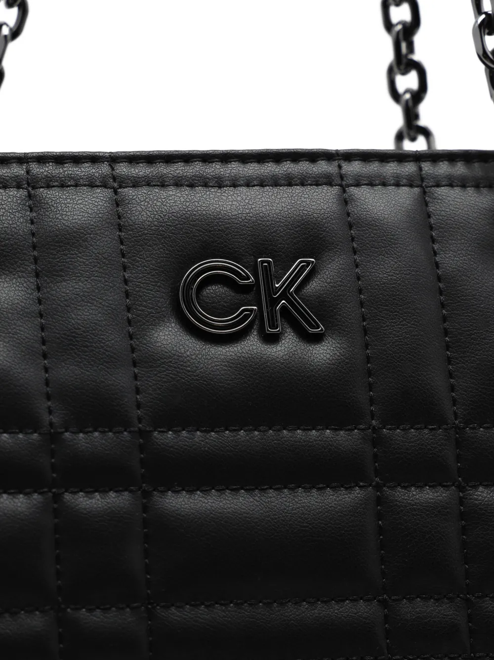 Calvin Klein Quilted Chain-link Tote Bag in Black, view 5
