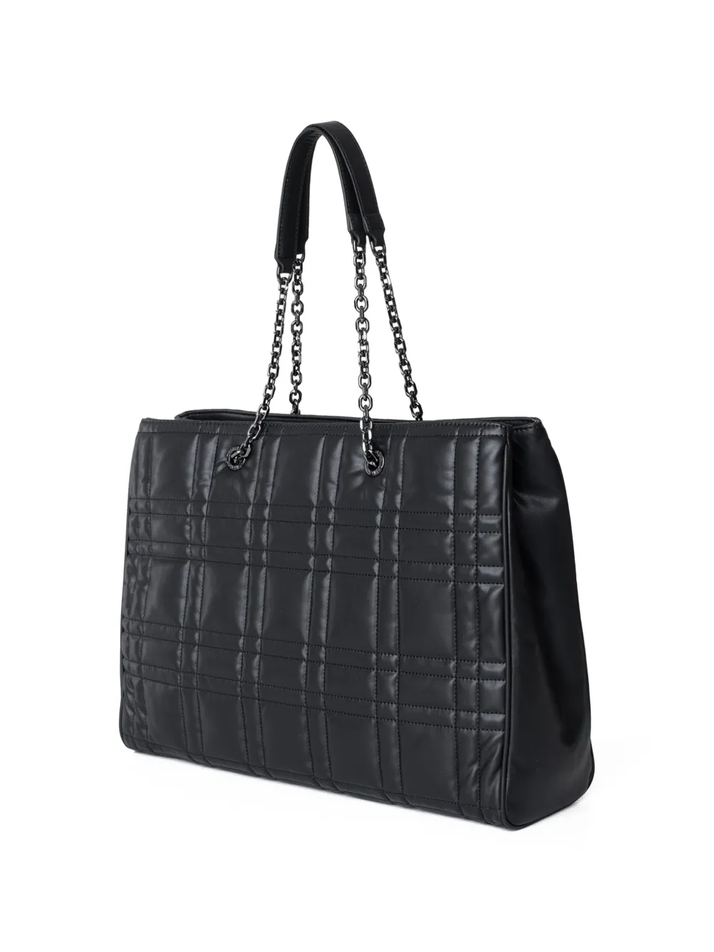 Calvin Klein Quilted Chain-link Tote Bag in Black, view 3