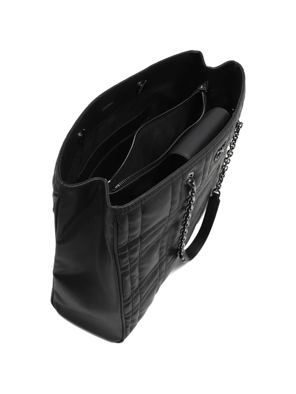 Calvin Klein Quilted Chain-link Tote Bag in Black, view 4