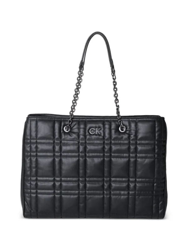 Calvin Klein Quilted Chain-link Tote Bag in Black
