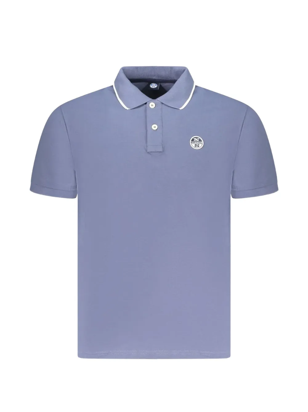 North Sails logo-patch contrast-trimmed polo shirt - Blu