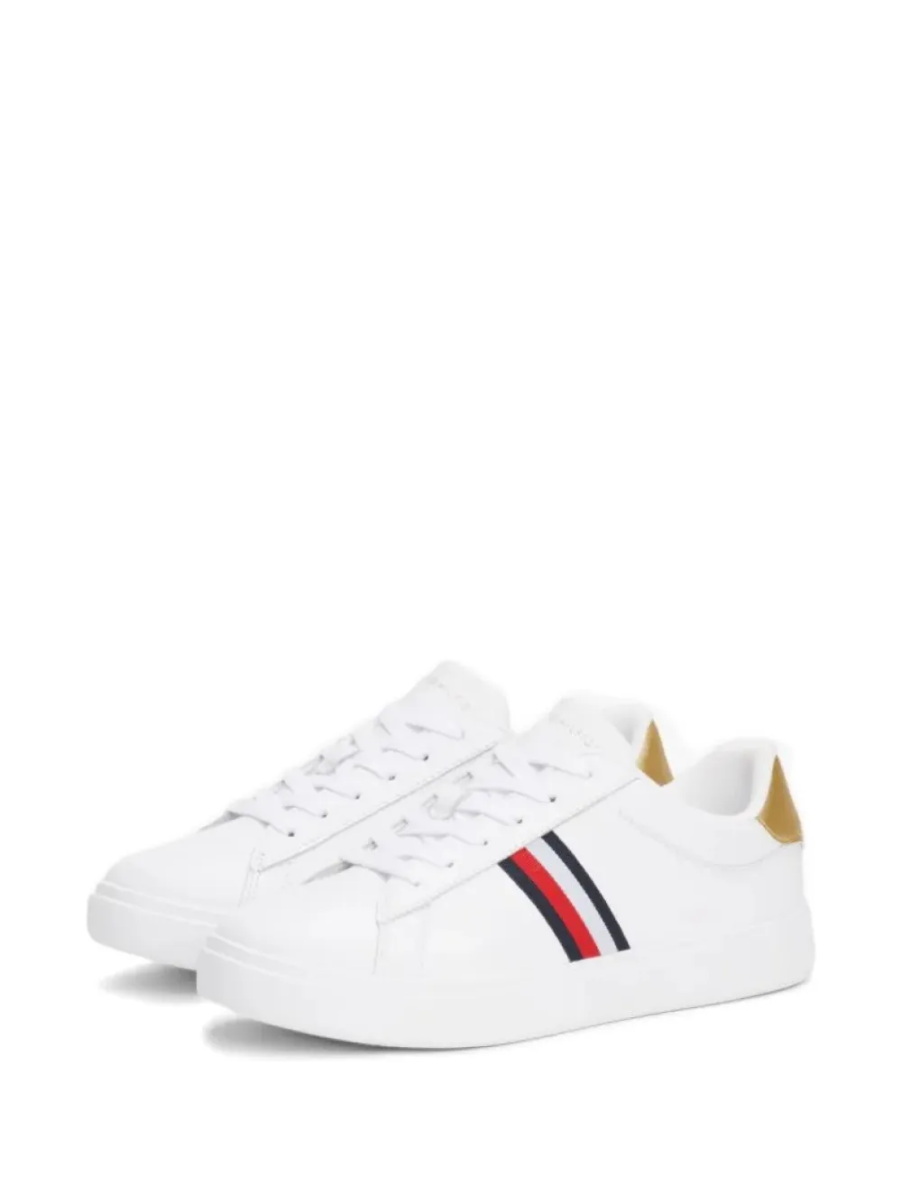 Tommy Hilfiger stripe-detail leather sneakers Wit
