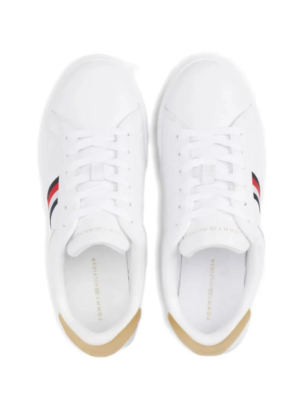 Tommy Hilfiger stripe-detail leather sneakers Wit