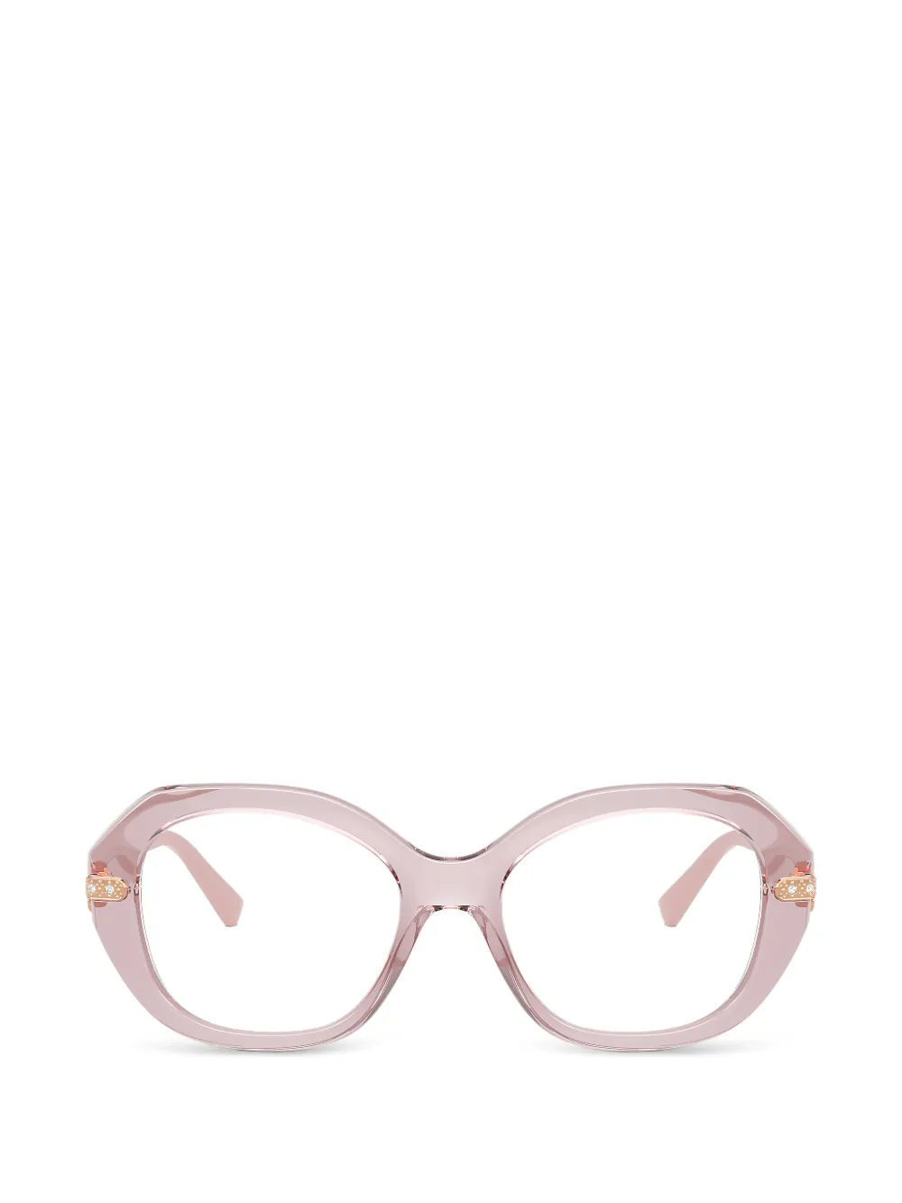 Vogue Eyewear Geometric-frame Embellished Glasses In Pink