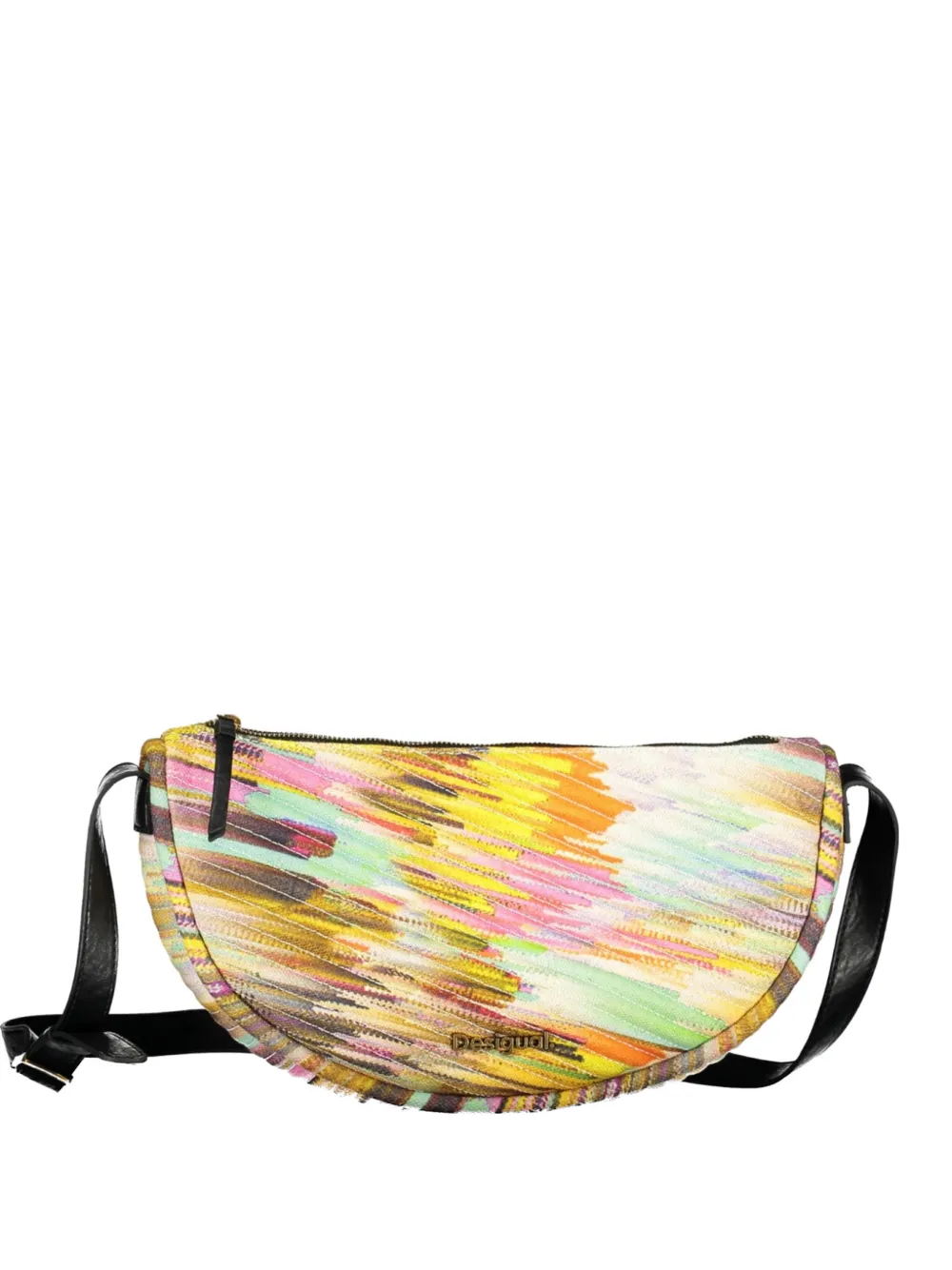 Desigual abstract-print half-moon belt bag - Giallo