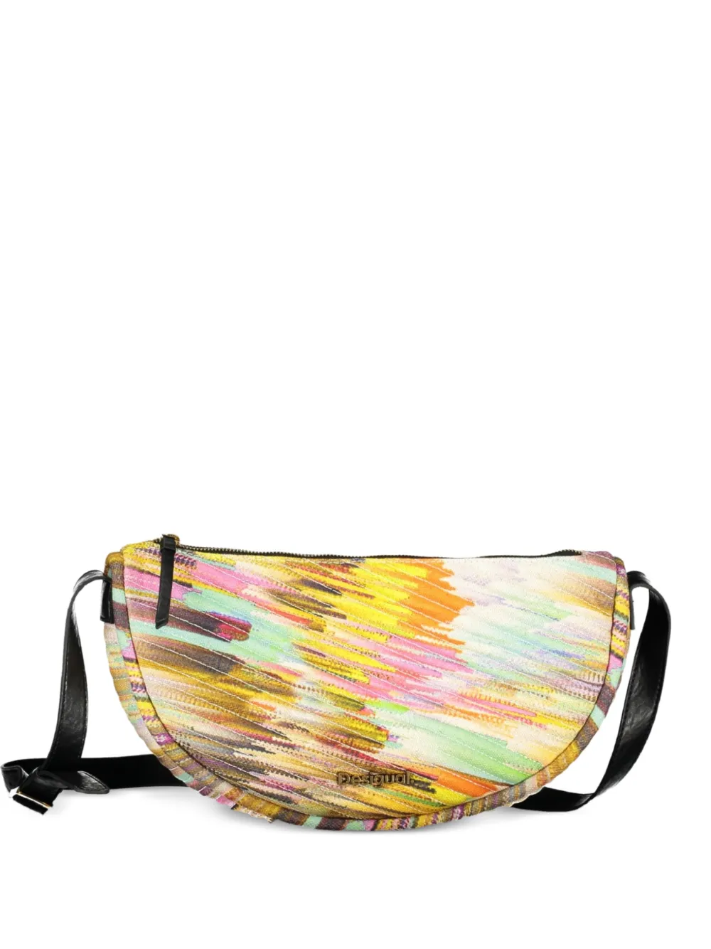 Desigual abstract-print half-moon belt bag - Giallo