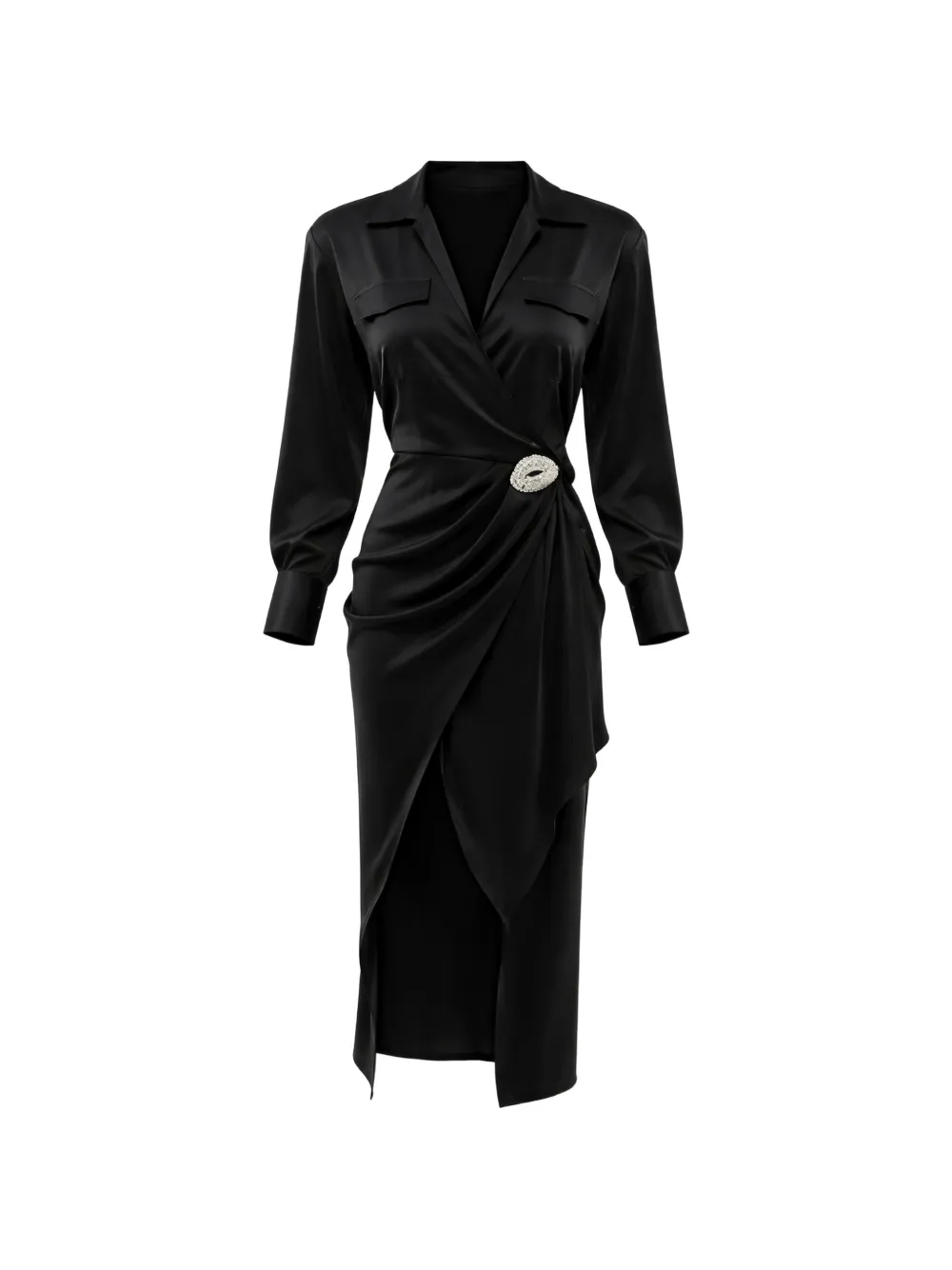 david koma crystal embellished shirt dress Crystal-embellished jersey minidress in black - David Koma
