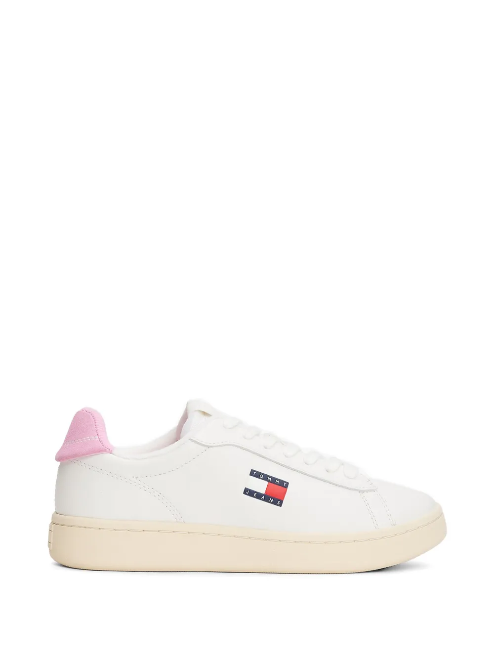 Tommy Hilfiger Court logo-patch leather sneakers - Bianco