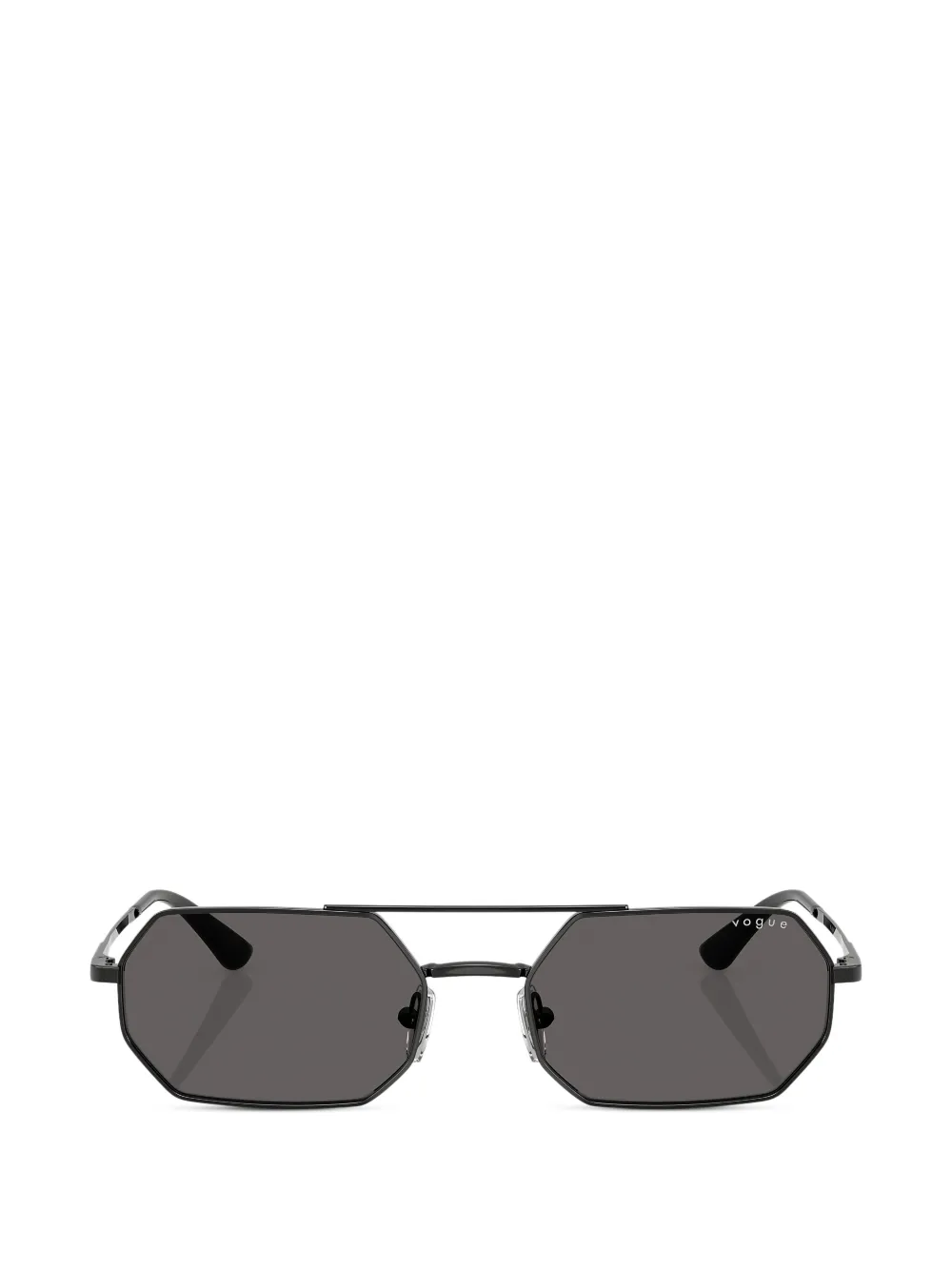 Vogue Eyewear 几何形镜框双镜架太阳眼镜 In Black