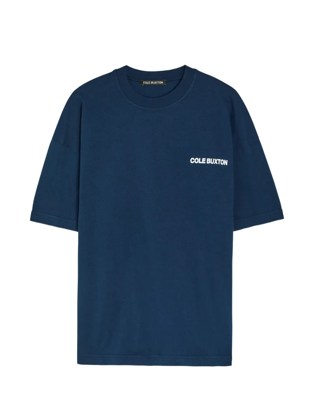 COLE BUXTON logo-print dropped-shoulder T-shirt - Blu