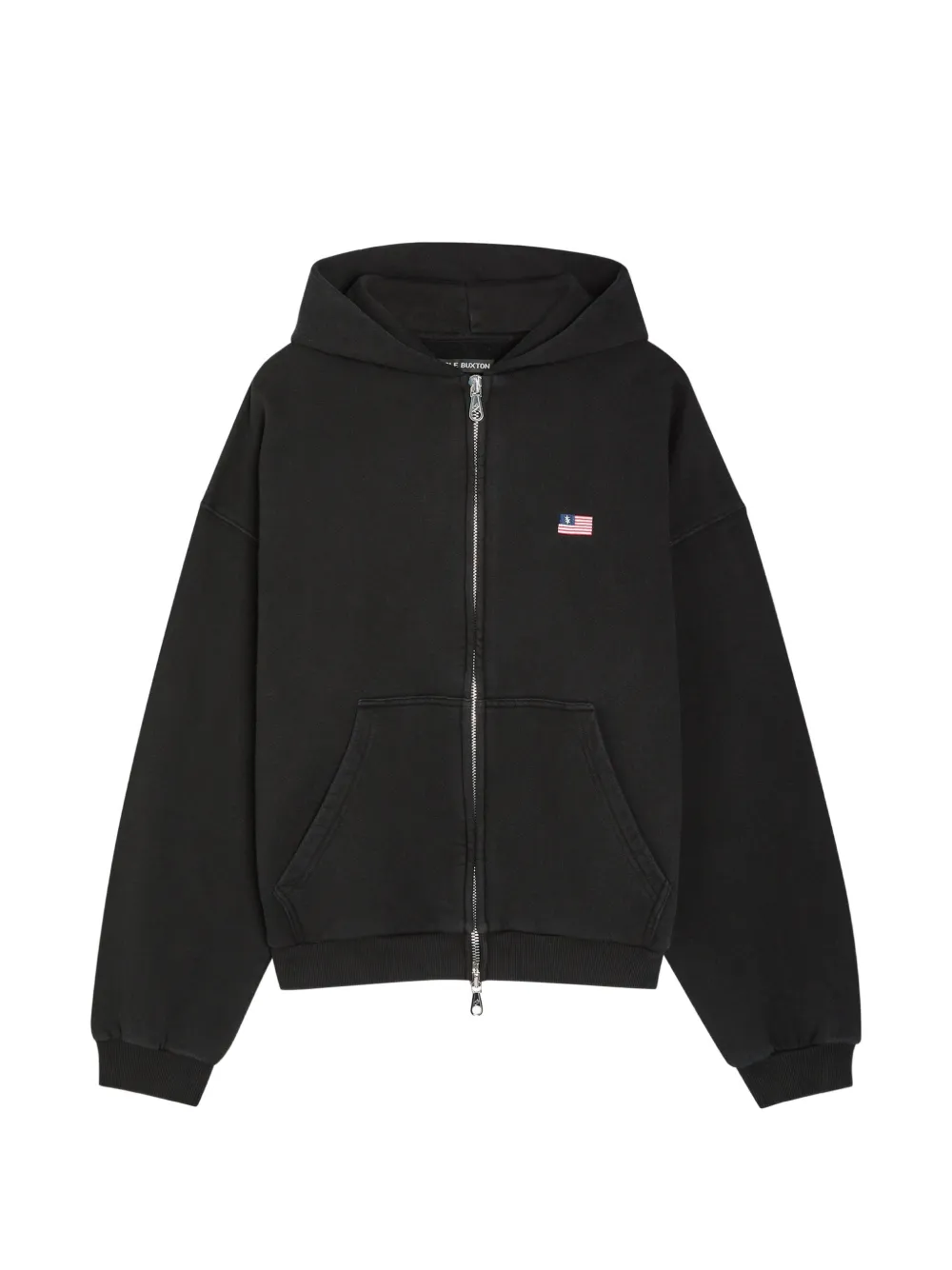 COLE BUXTON logo-patch zip-up hoodie - Nero