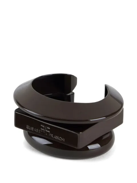 Elisabetta Franchi lacquered geometric cuff bracelet