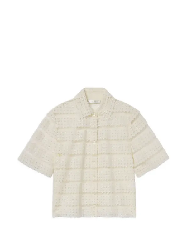 Frame Lattice Crochet Shirt in Neutrals