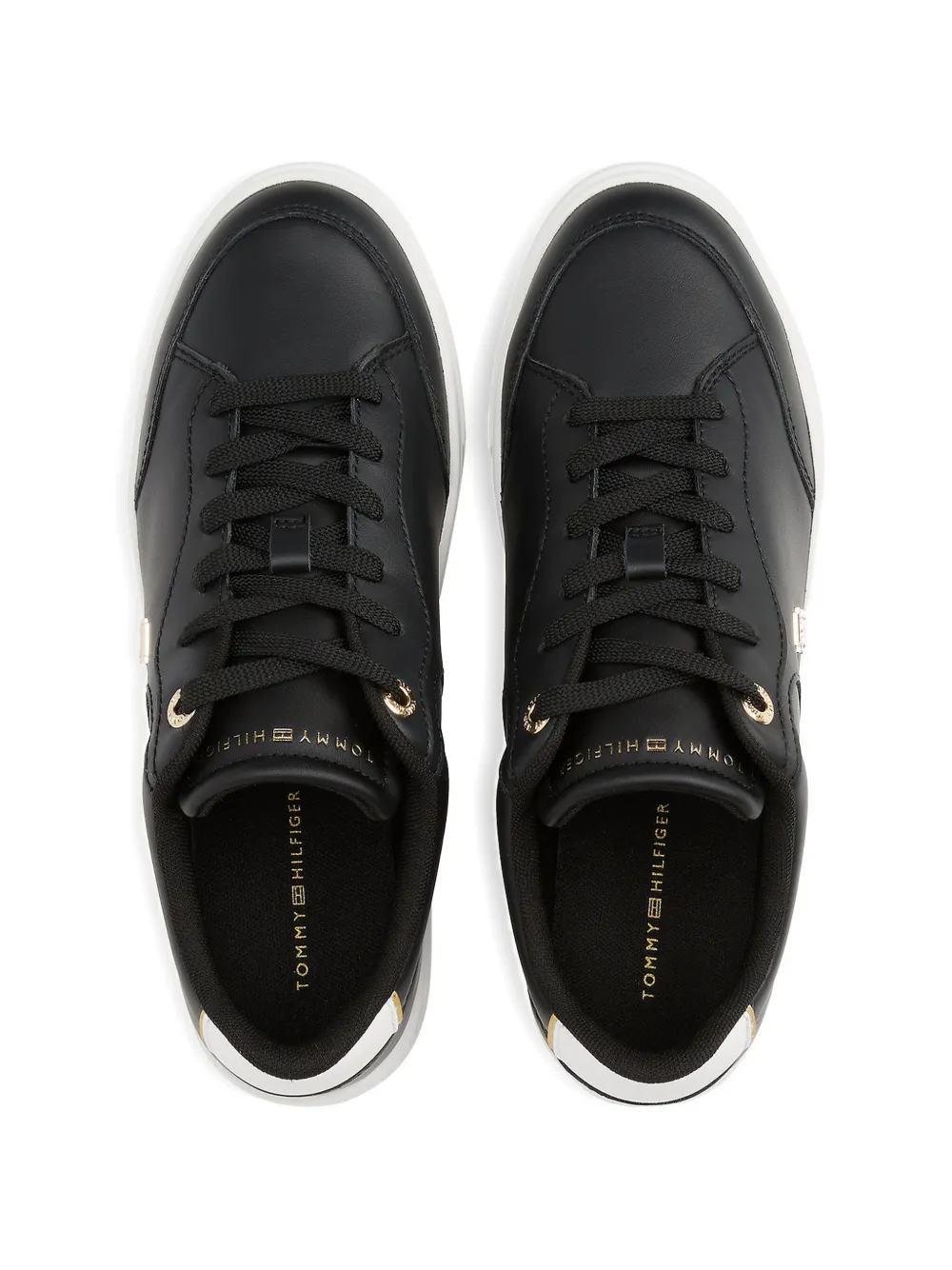 Tommy Hilfiger logo-plaque sneakers Zwart