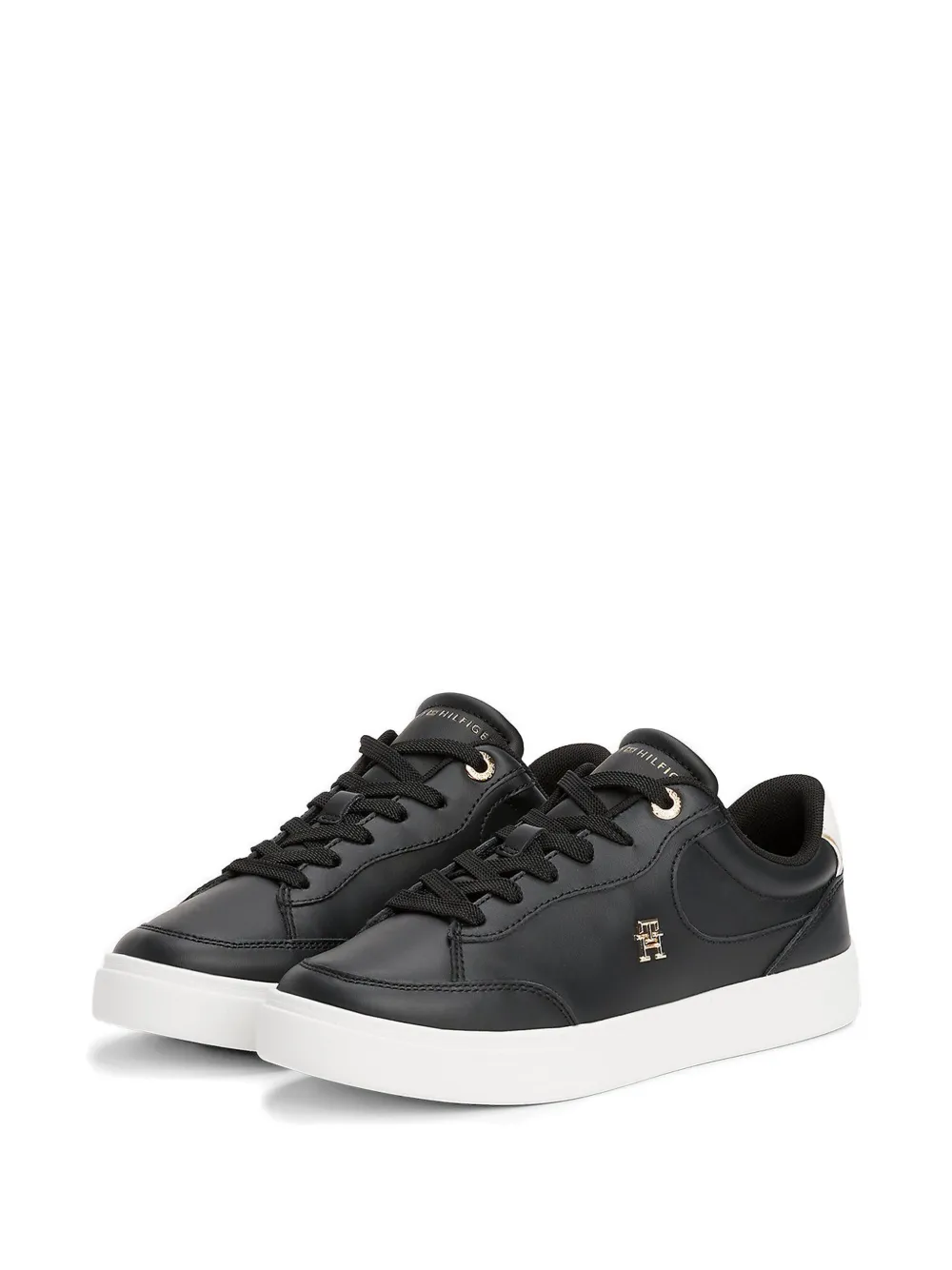 Tommy Hilfiger logo-plaque sneakers Zwart