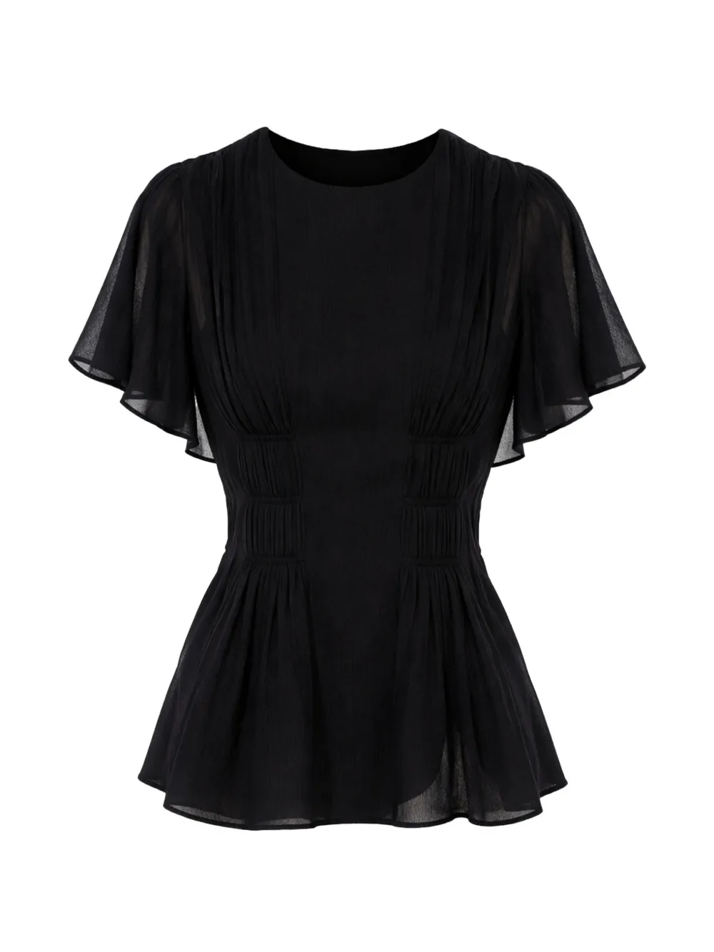 Chloé draped flutter-sleeve blouse - Schwarz