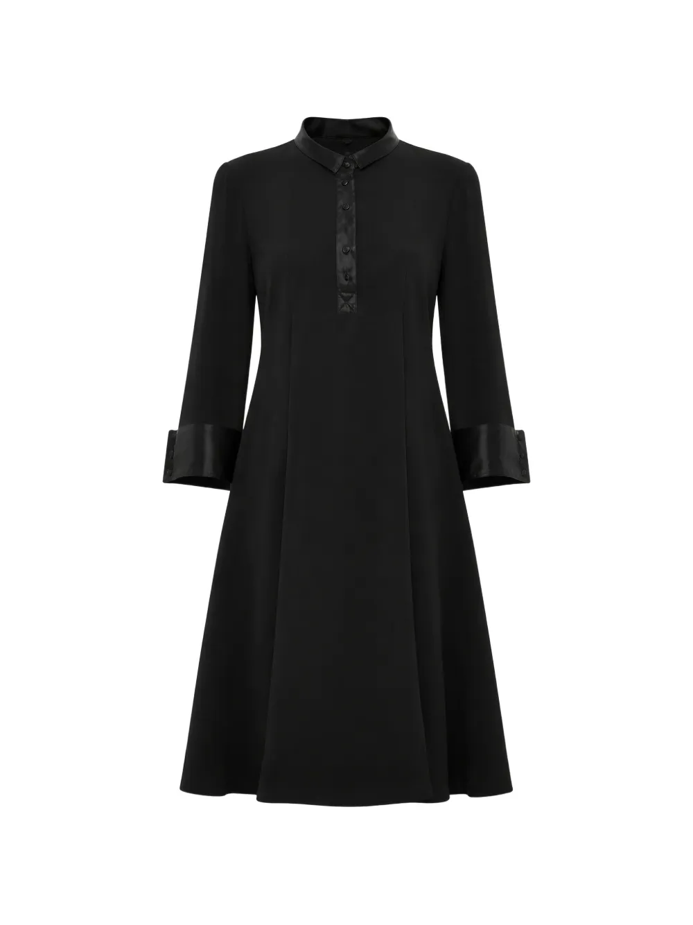Balenciaga long-sleeved flared midi dress - Schwarz