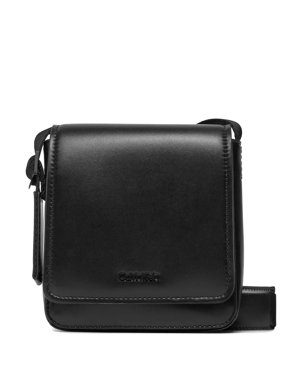 Calvin Klein foldover debossed-logo shoulder bag - Nero