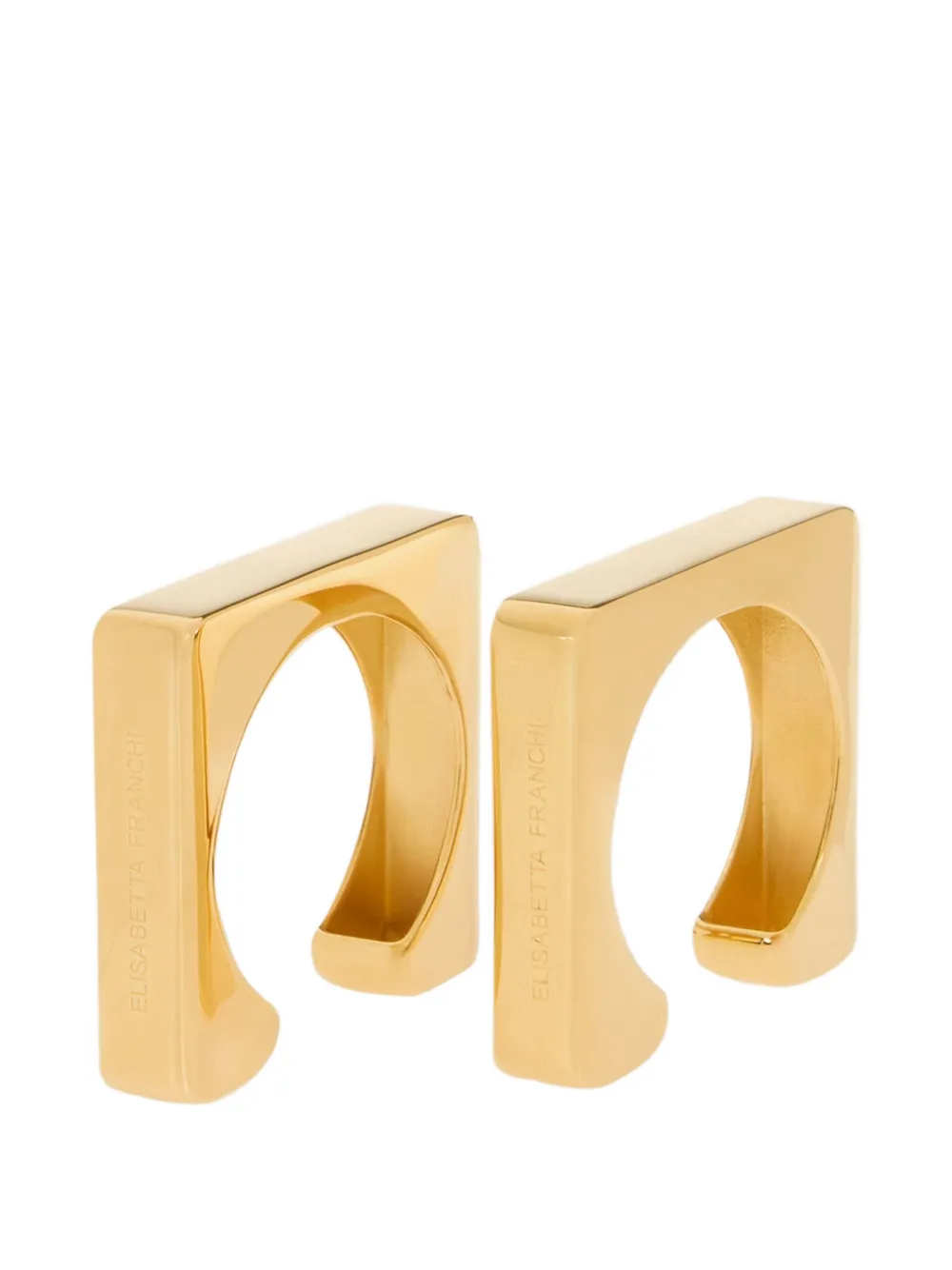 Elisabetta Franchi square rigid cuff bracelet set (set of two) - Gold