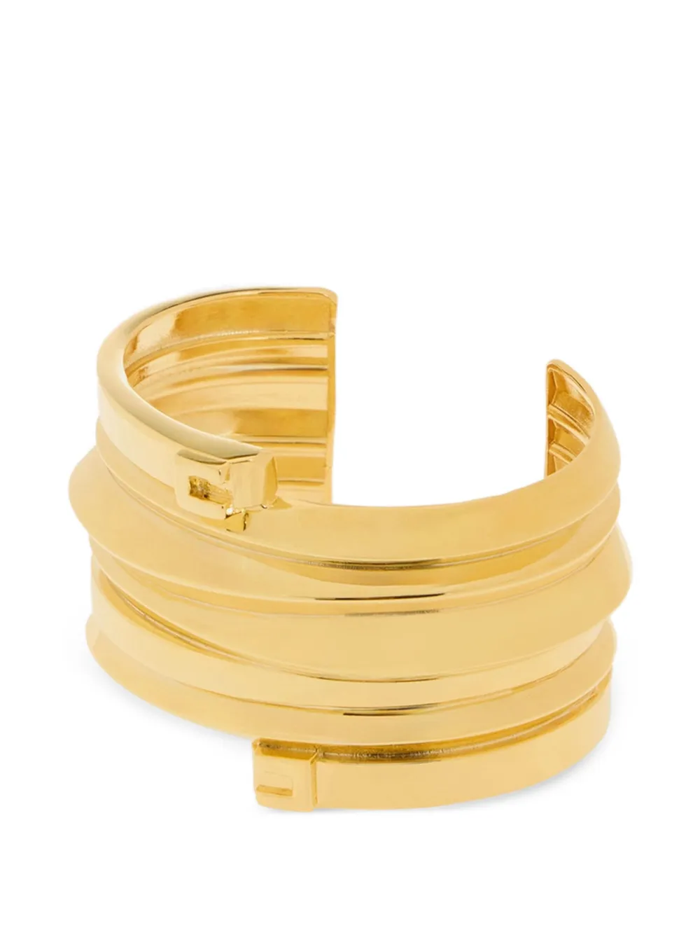 Elisabetta Franchi logo-details spiral-design rigid cuff bracelet - Oro
