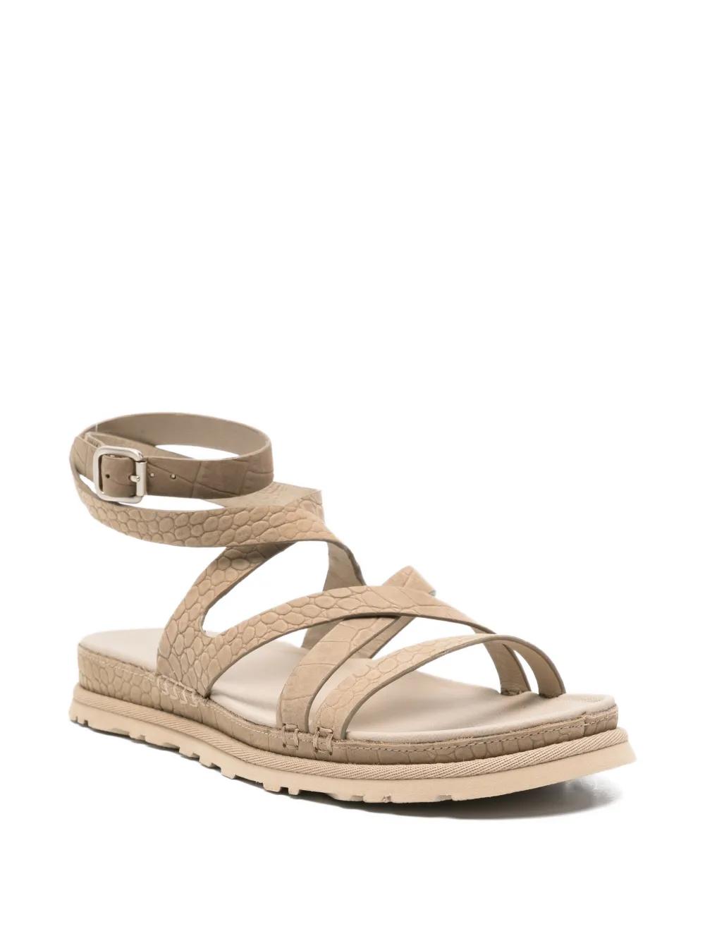 UGG Sandalen met krokodillen-reliëf Beige