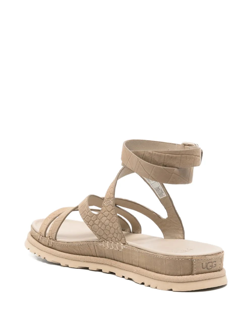 UGG Sandalen met krokodillen-reliëf Beige