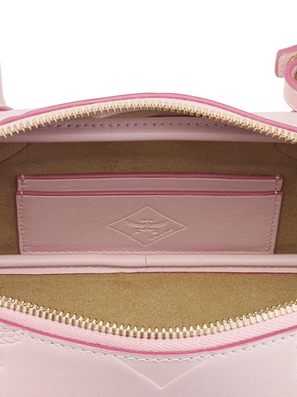 MCM Aren Maxi leren schoudertas met monogram Roze