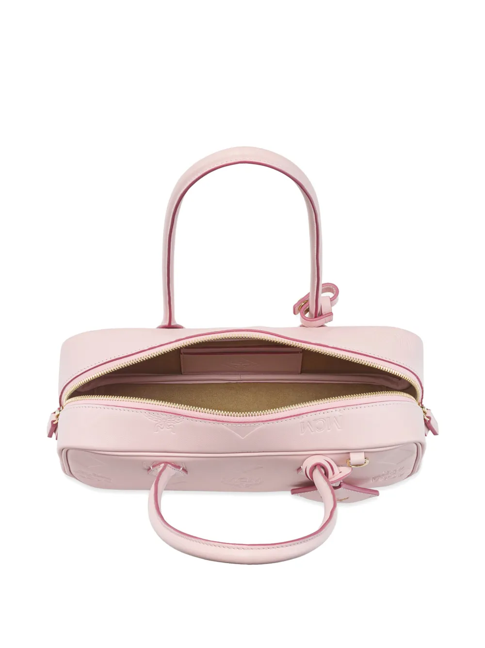 MCM Aren Maxi leren schoudertas met monogram Roze