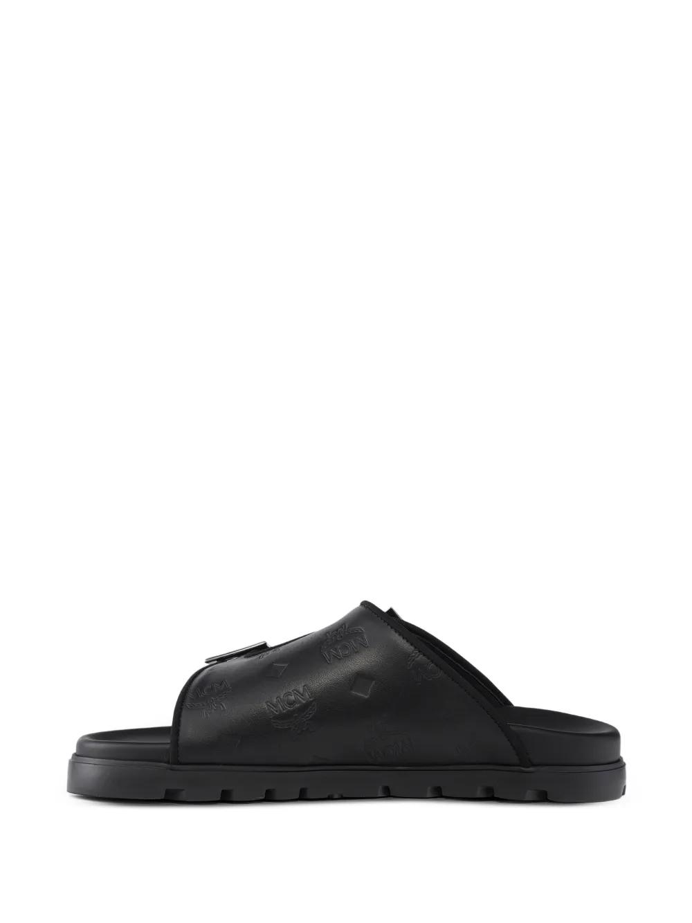 MCM Sandalen mit Monogramm-Prägung - Schwarz
