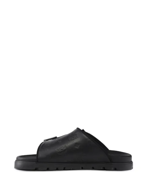 MCM embossed monogram leather sandals