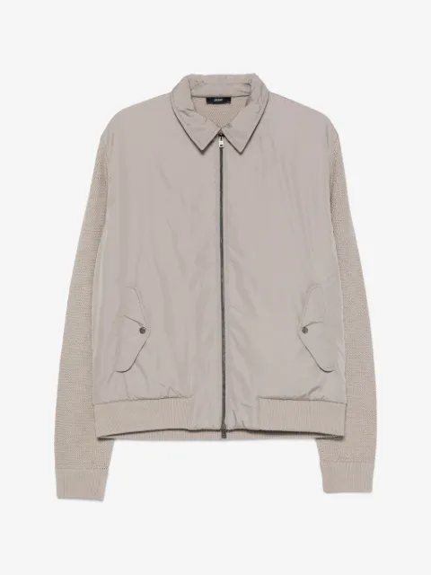 Herno panelled waffle-knit lightweight jacket