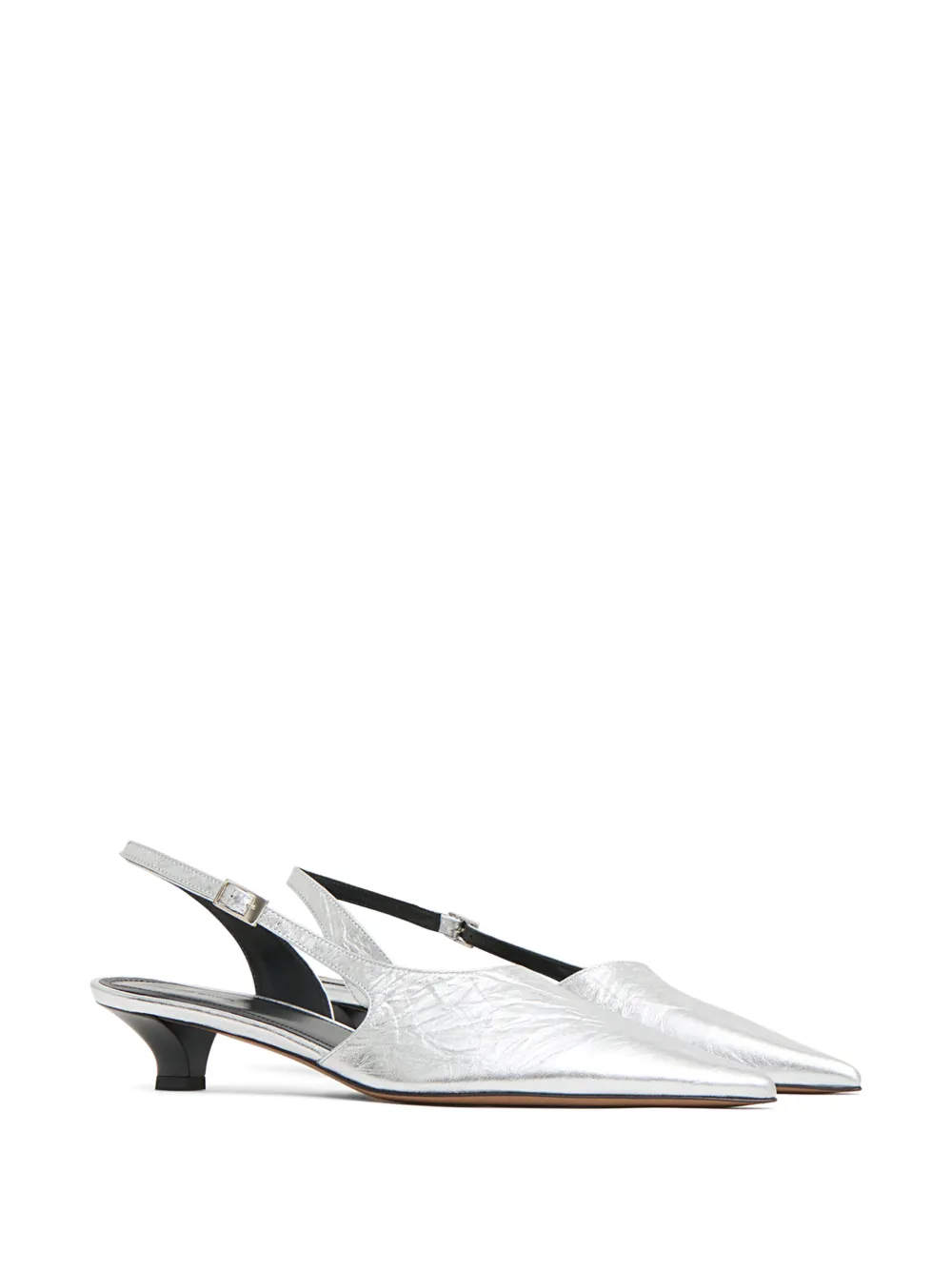 Mansur Gavriel Anna leren pumps met metallic-effect Zilver