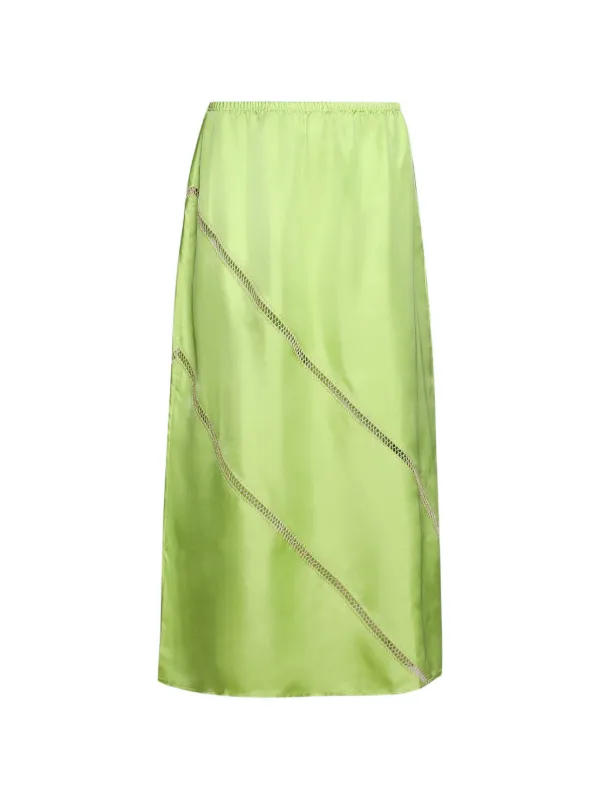 Diotima Tobago Ladder-stitch Skirt in Green