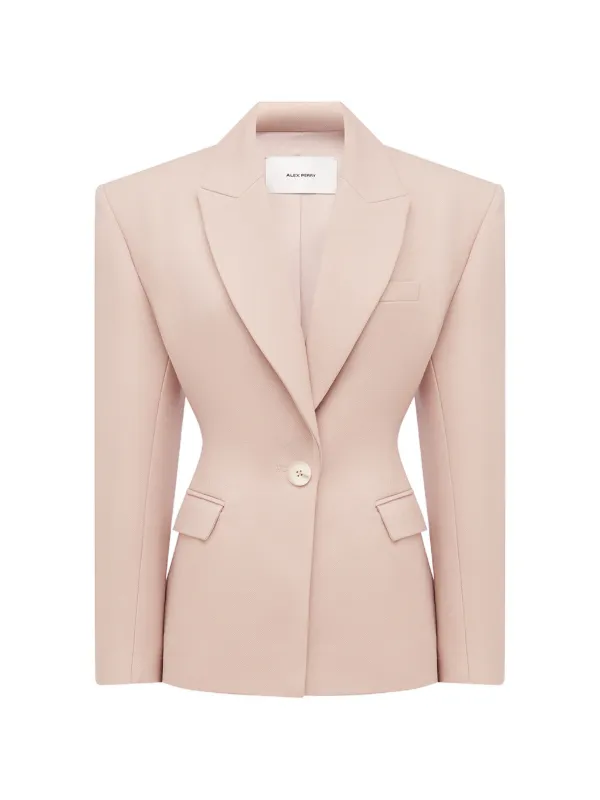 Alex Perry Single-breasted Contour Blazer in Pink