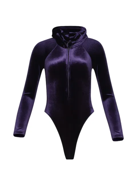 VETEMENTS velvet hooded bodysuit