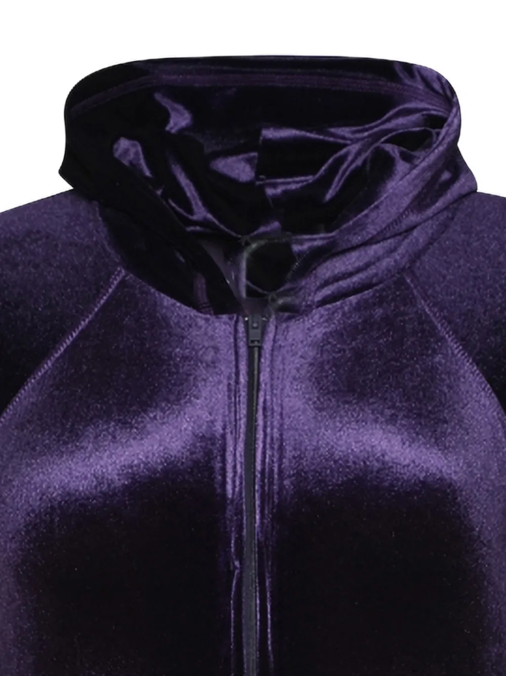 VETEMENTS Fluwelen body met capuchon Paars