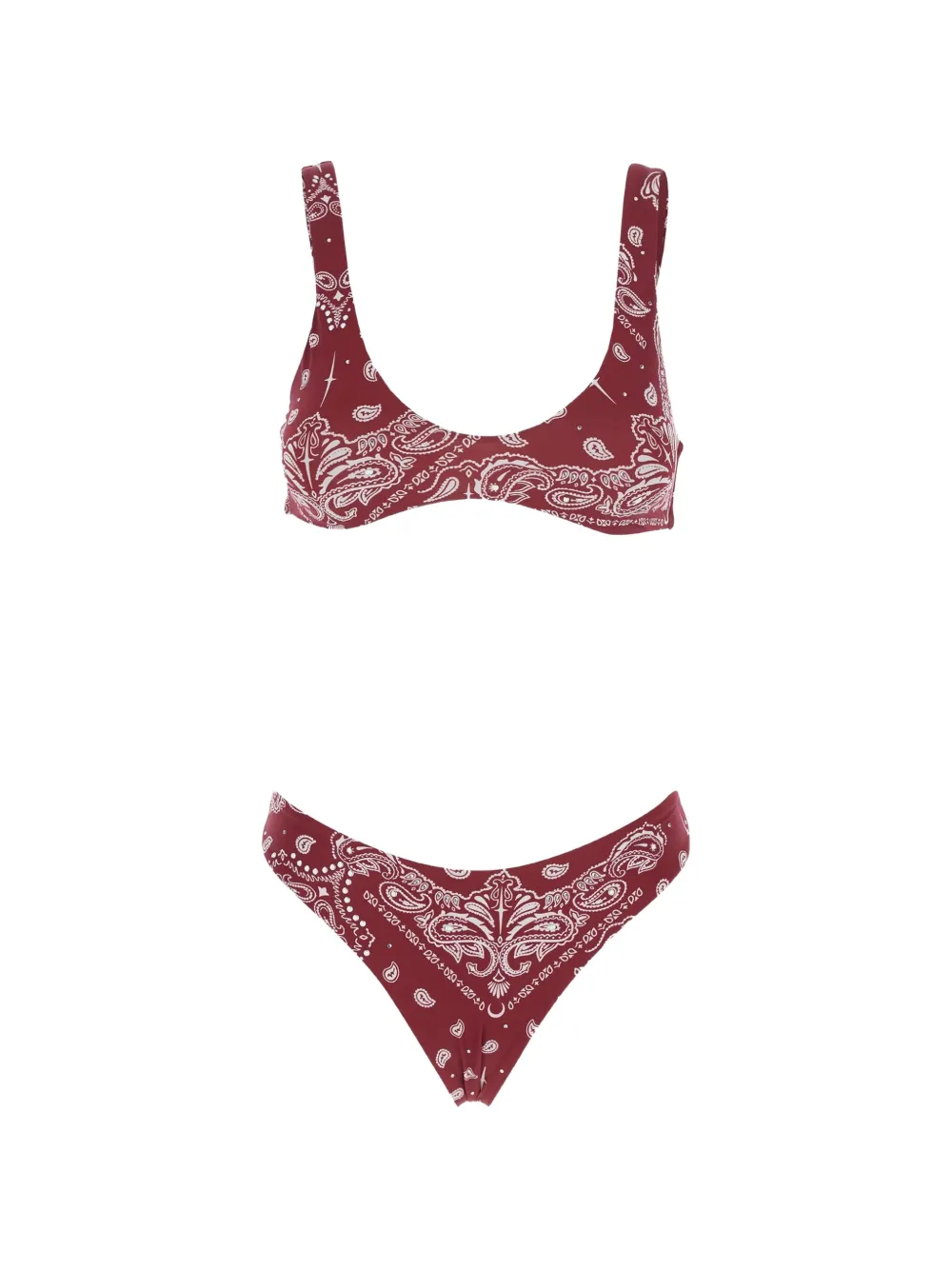 VENUJA paisley-print crystal-embellished bikini - Rosso