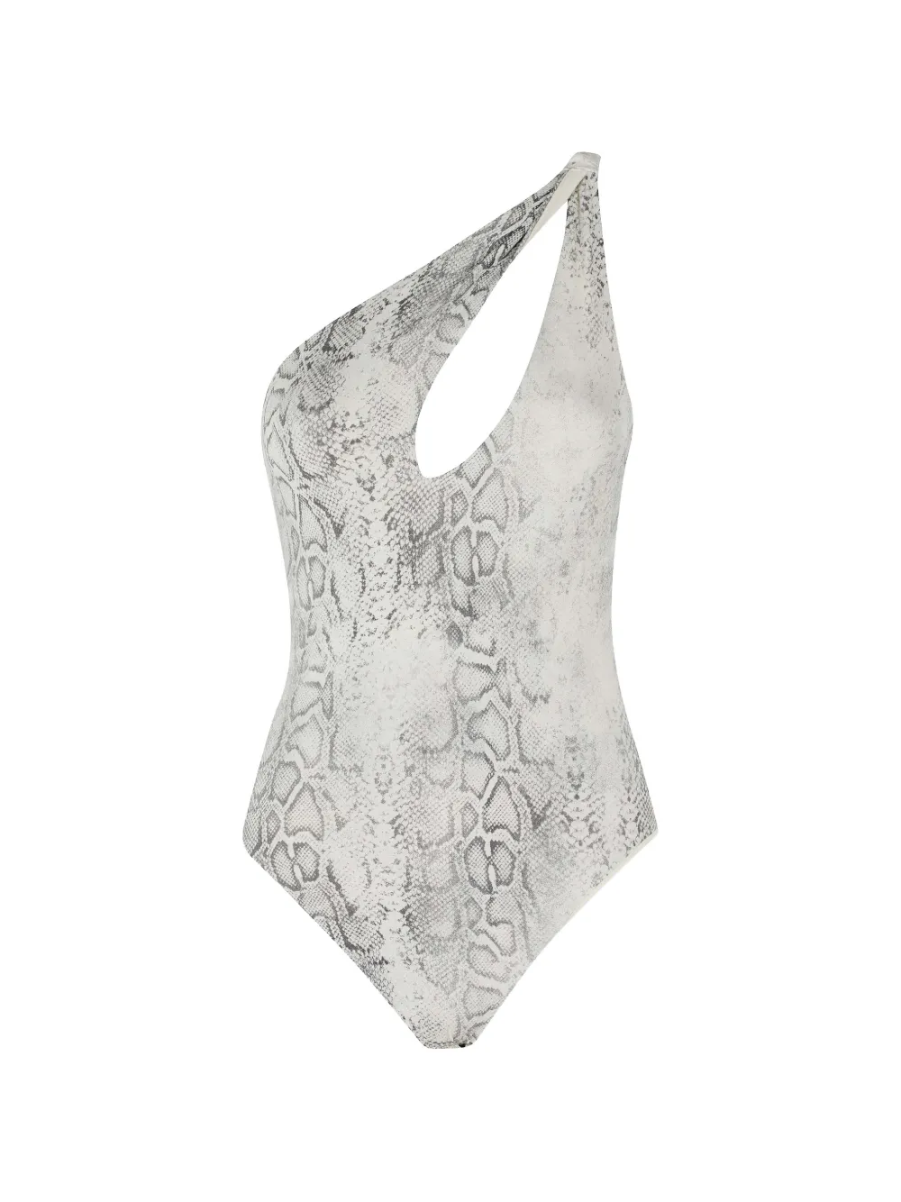 Federica Tosi snake-print one-shoulder swimsuit - Bianco