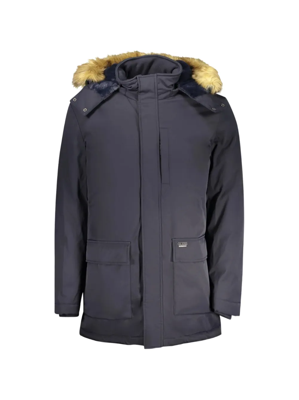 GUESS USA faux-fur trim hooded jacket - Blu