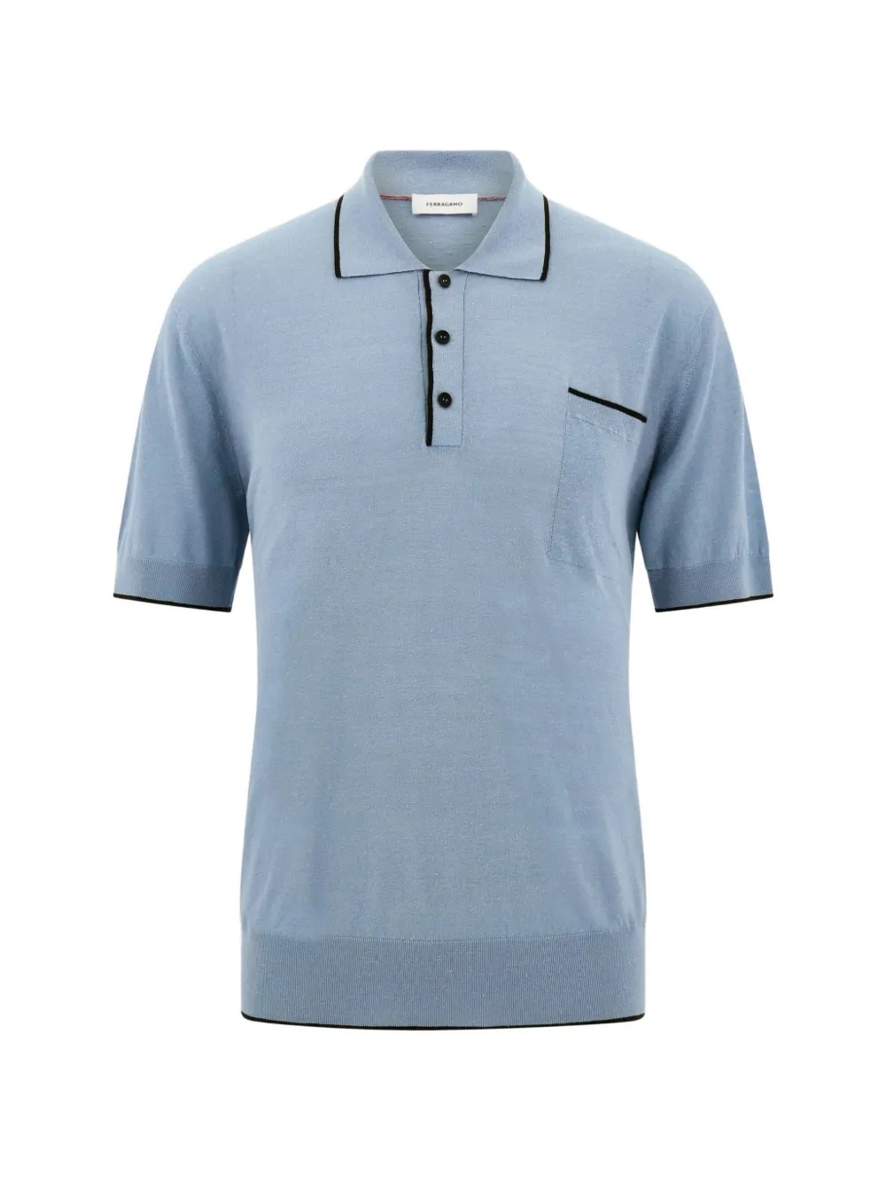 Ferragamo gancio-tab knitted polo shirt - Blue