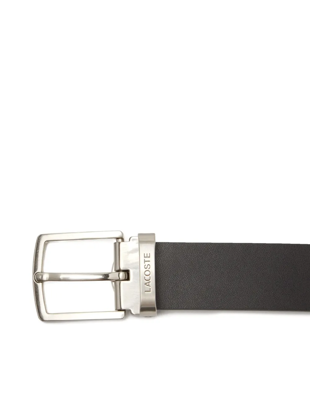 Lacoste Leren gespriem met logo Zwart
