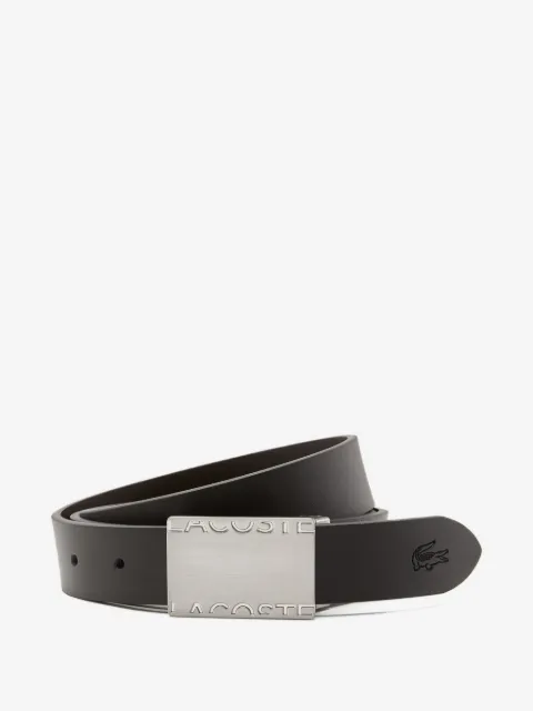 Lacoste buckle-logo leather belt