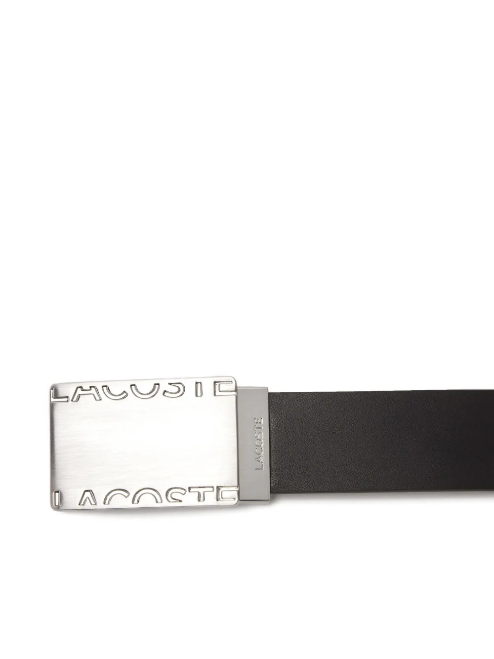 Lacoste Leren gespriem met logo Zwart