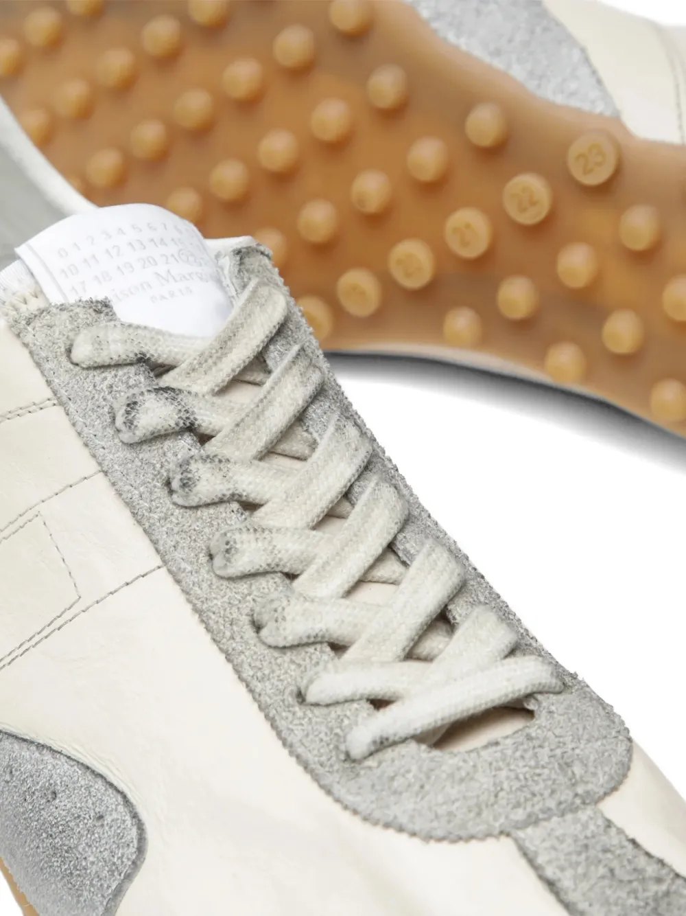 Maison Margiela Sprinters panelled leather sneakers Beige