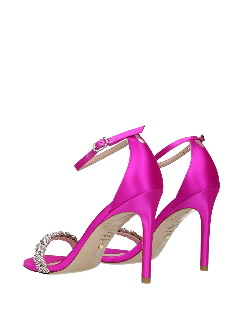 Stuart Weitzman crystal-embellished heeled sandals Roze