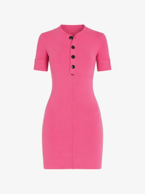 Chloé robe en maille nervurée à manches courtes